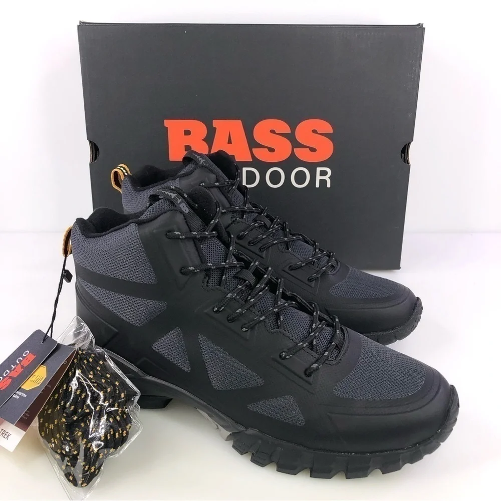 BASS OUTDOOR  Men's Vibram Peak Trail II Mid-Top Hiking Boot COLOR BLACK